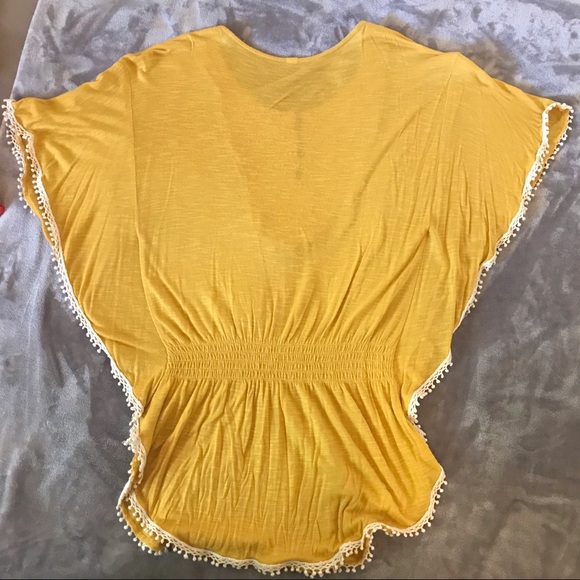 Marigold Yellow Boho Embroidered Detail Blouse - Picture 4 of 6